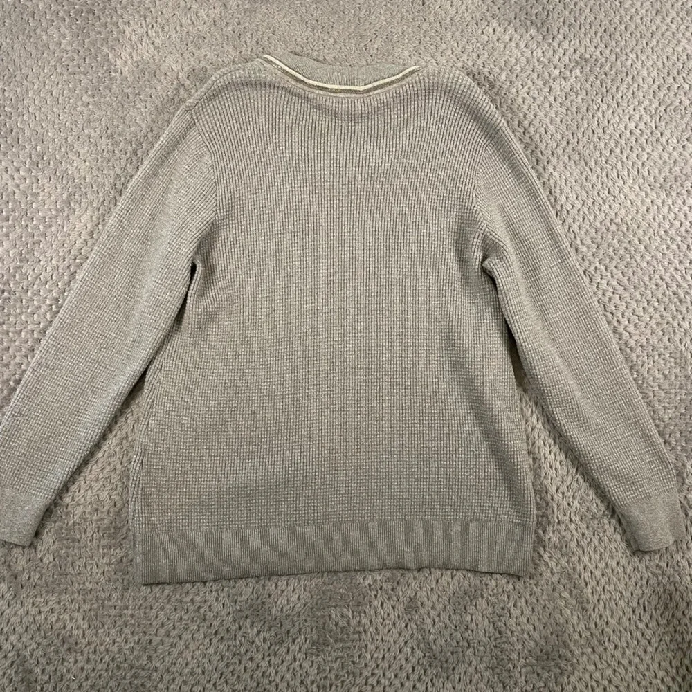 Chico's Zenergy‎ Waffle Knit Sweater Size L (Chico's 2) Beaded Gray Casual